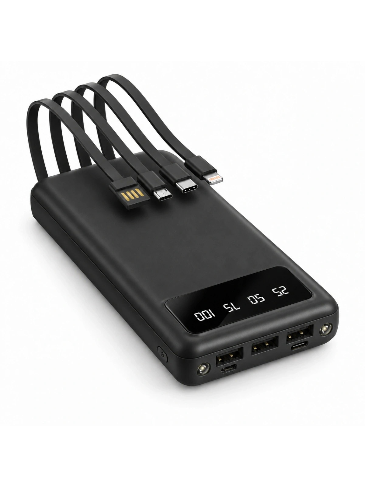 eNeRX ENR-P20DC 20.000 mAh 2.1A Dahili Kablolu Powerbank – Siyah