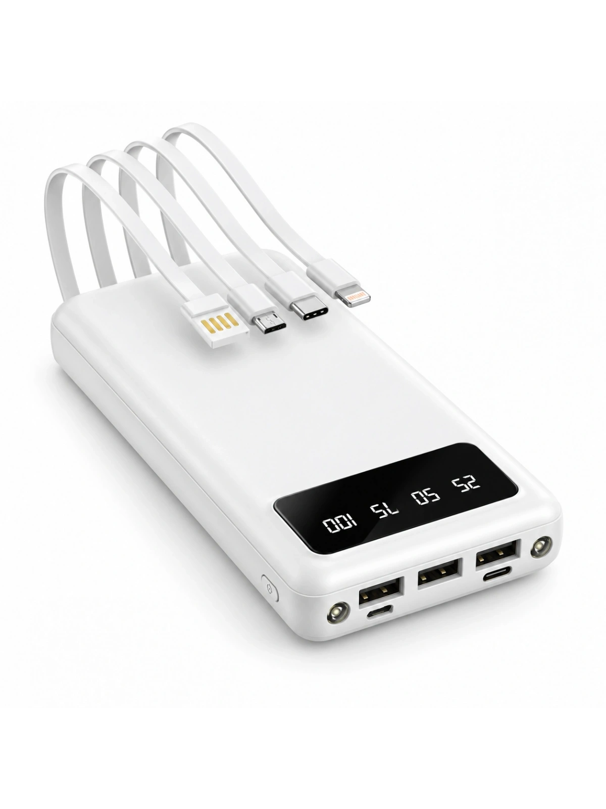 eNeRX ENR-P20DC 20.000 mAh 2.1A Dahili Kablolu Powerbank – Beyaz