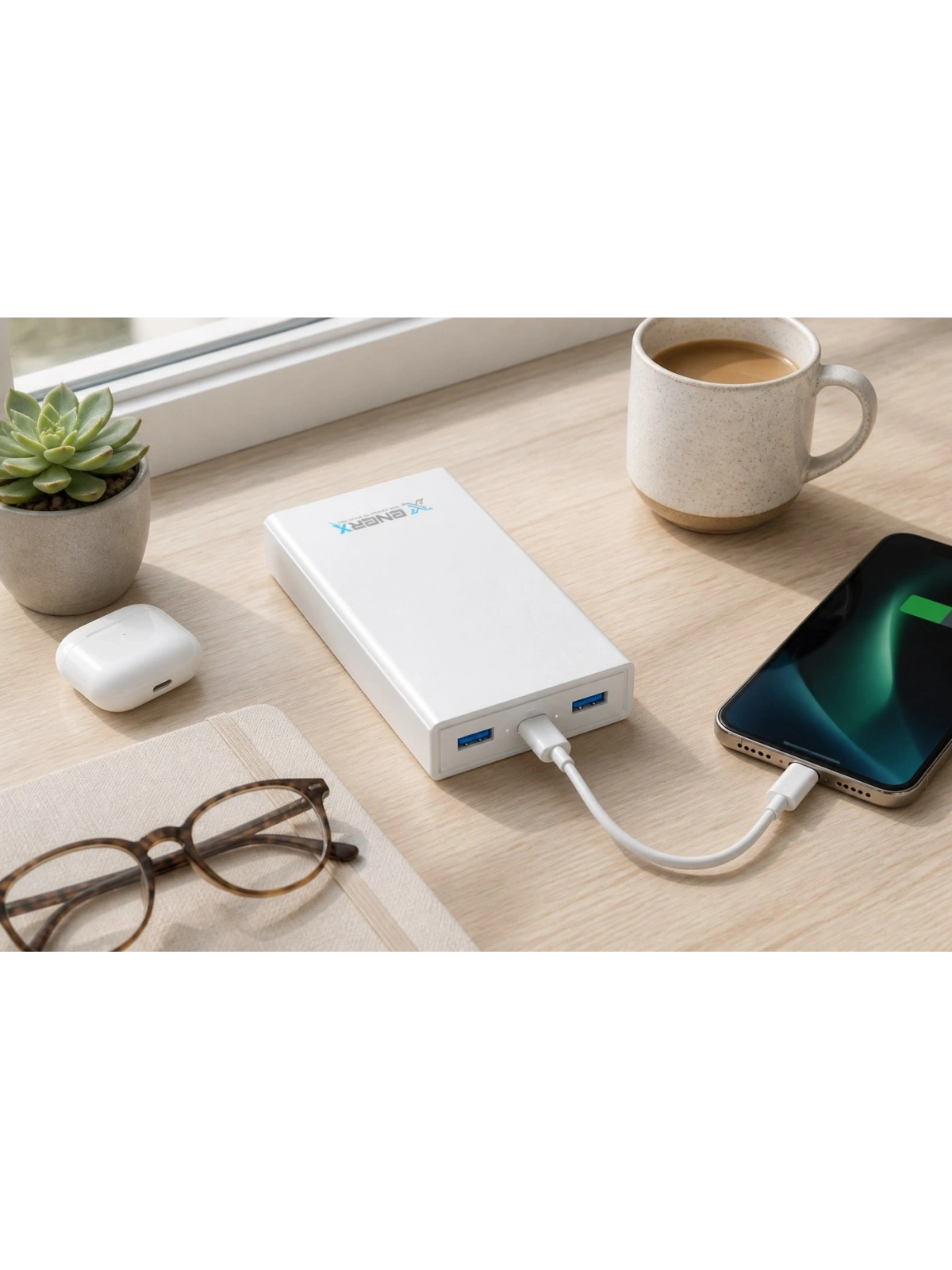 eNeRX ENR-P20T 20.000 mAh 22.5Watt Hızlı Şarj Powerbank – Beyaz