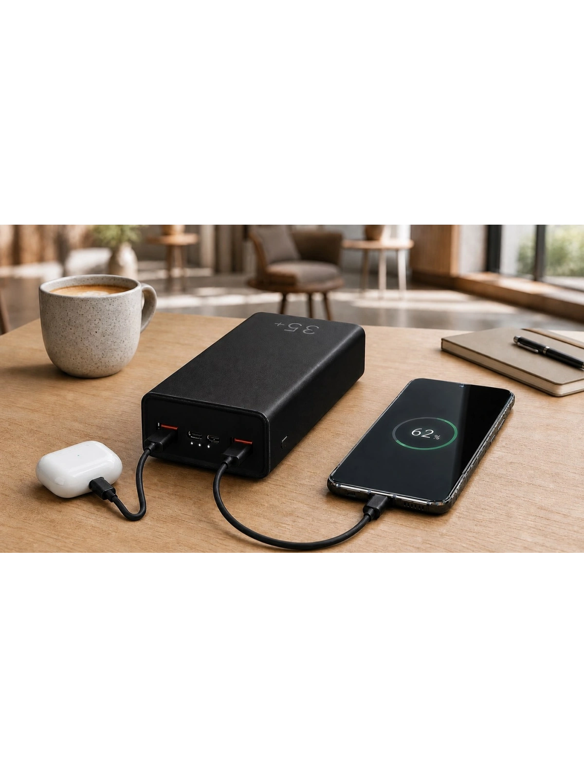 eNeRX ENR-P35C 35.000 mAh 2.1A Powerbank – Siyah