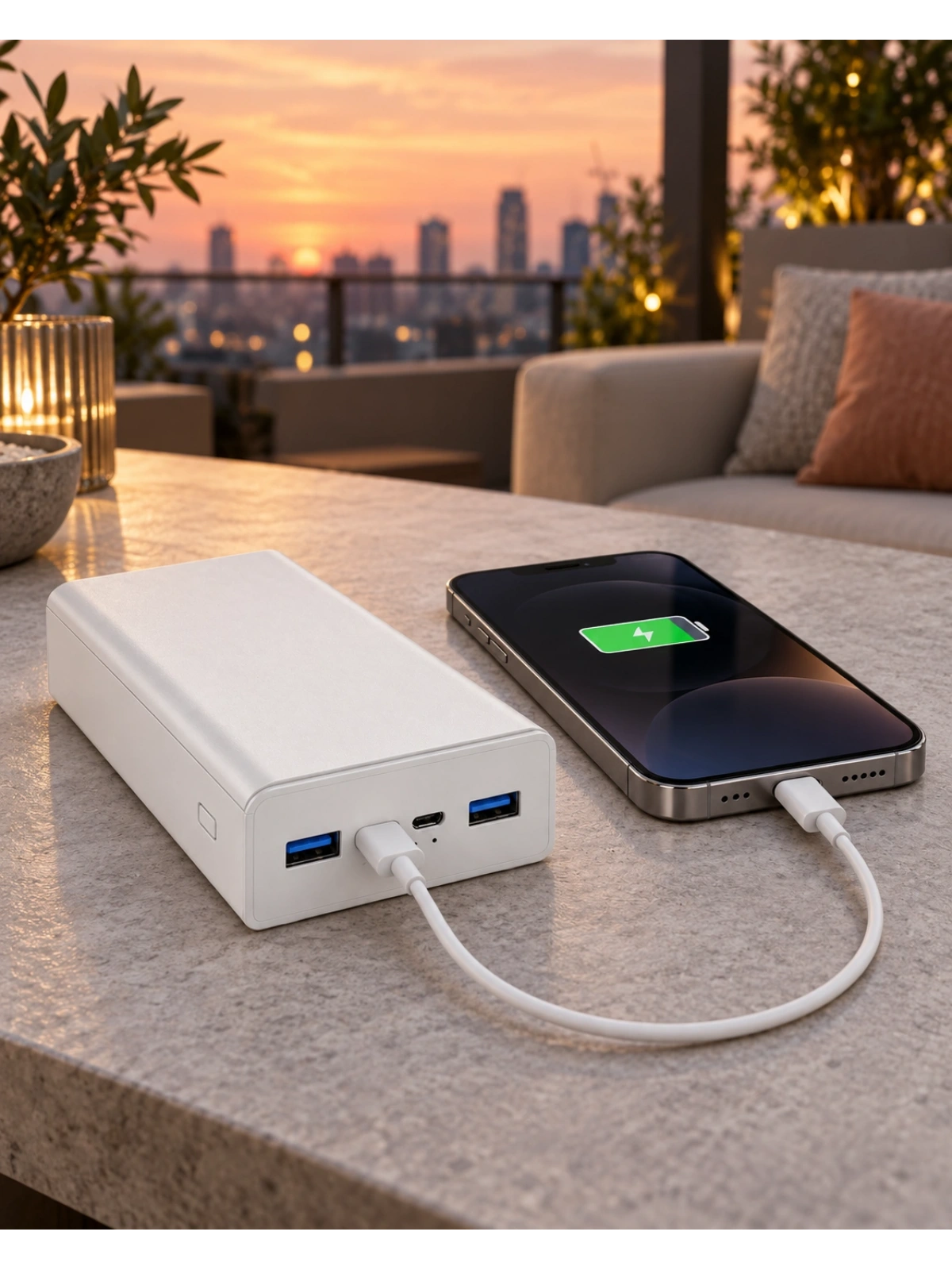 eNeRX ENR-P35T 35.000 mAh 22.5Watt Hızlı Şarj Powerbank – Beyaz