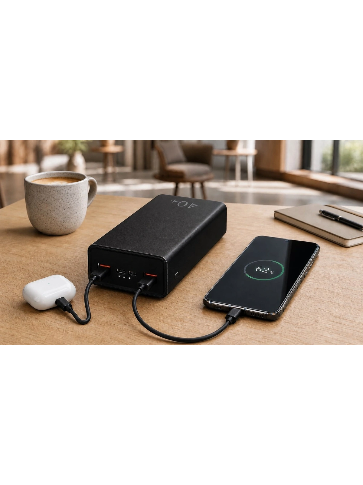 eNeRX ENR-P40C 40.000 mAh 2.1A Powerbank – Siyah