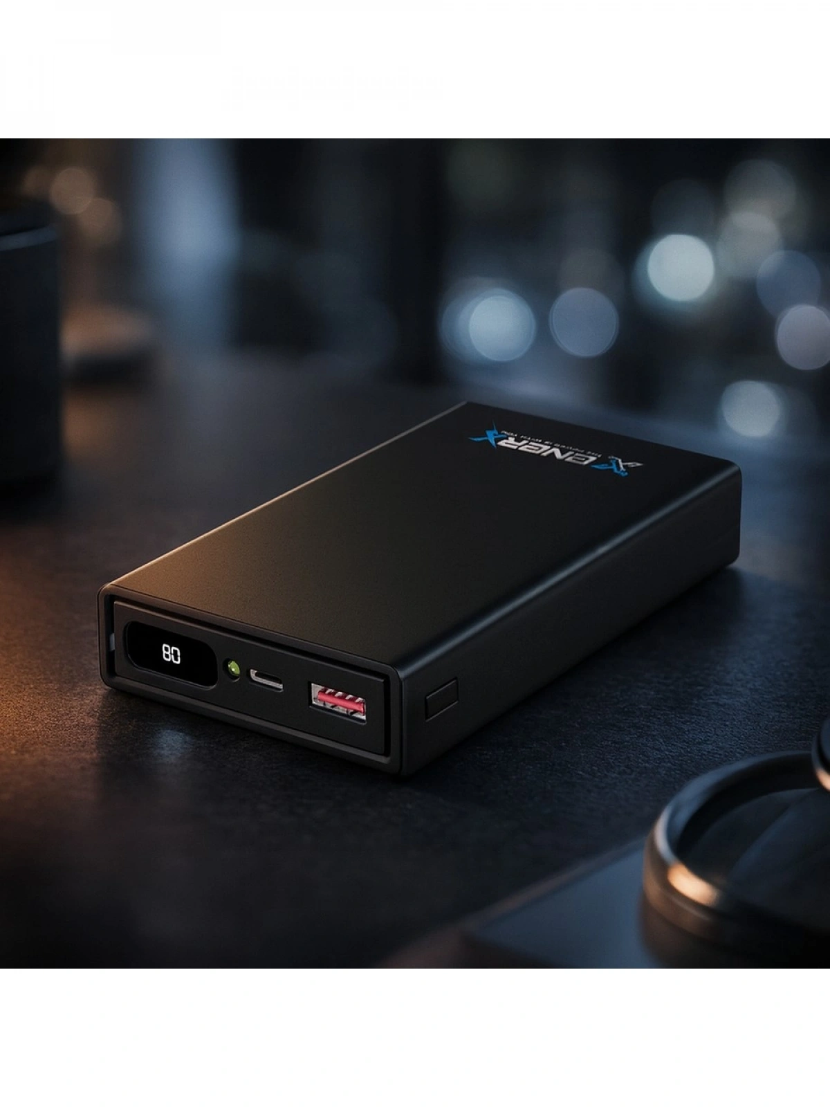 eNeRX ENR-P20188DC 20.000 mAh 2.1A Dijital Göstergeli Powerbank – Siyah