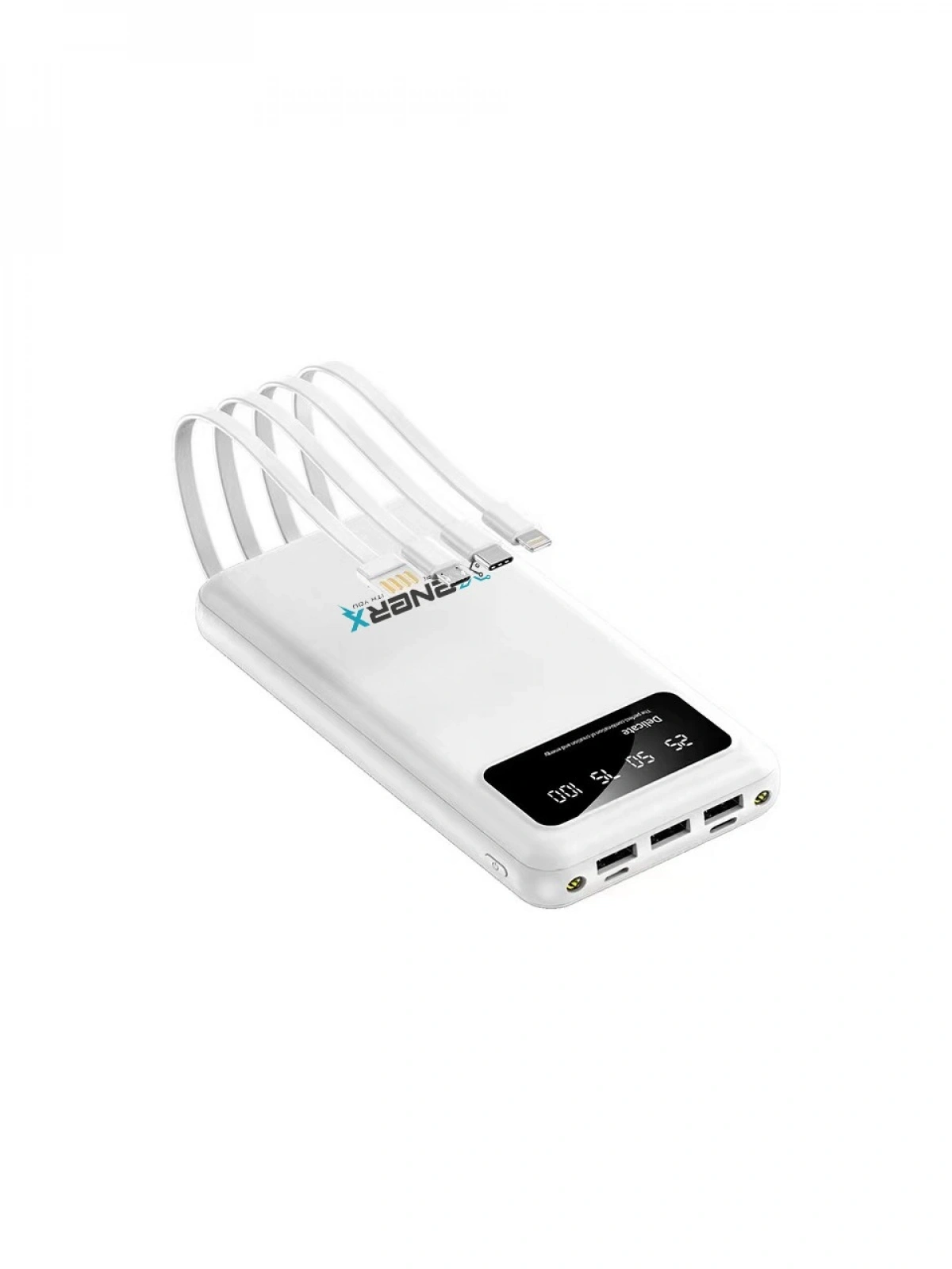 eNeRX ENR-P20DC 20.000 mAh 2.1A Dahili Kablolu Powerbank – Beyaz
