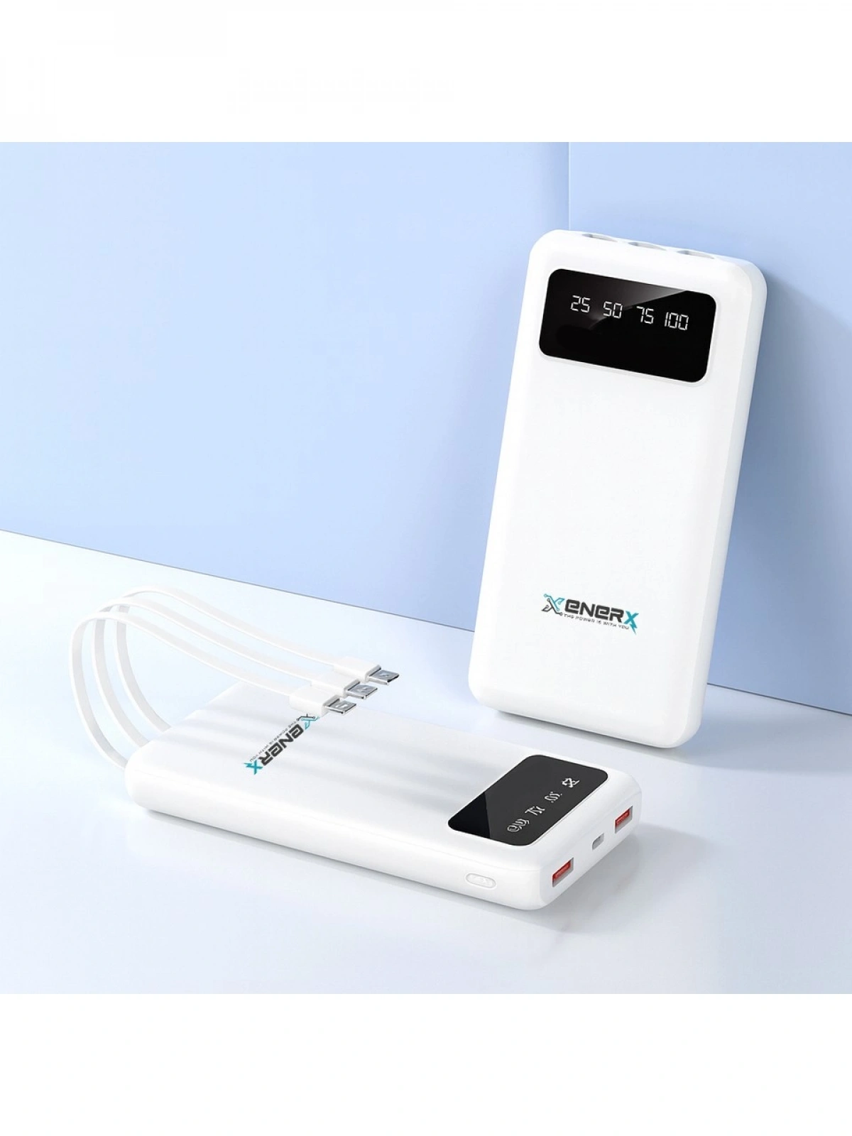 eNeRX ENR-P20DC 20.000 mAh 2.1A Dahili Kablolu Powerbank – Beyaz