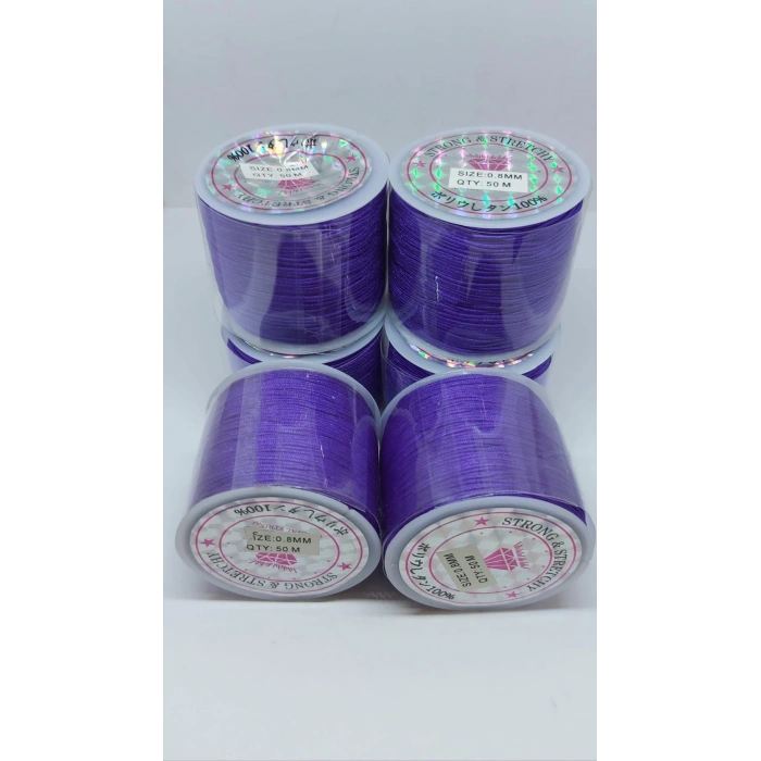 0,8 mm Mor Paraşüt İpleri, 50 metre