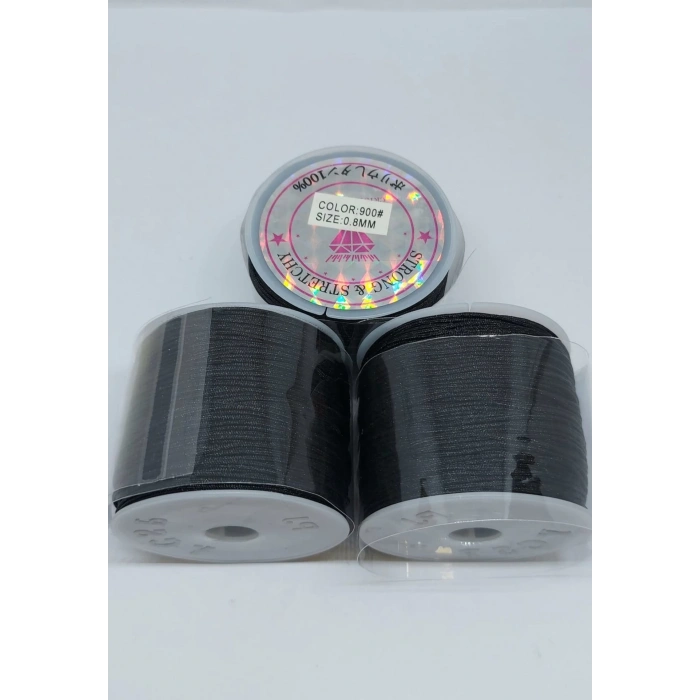 0,8 mm Siyah Paraşüt İpleri, 90 Metre
