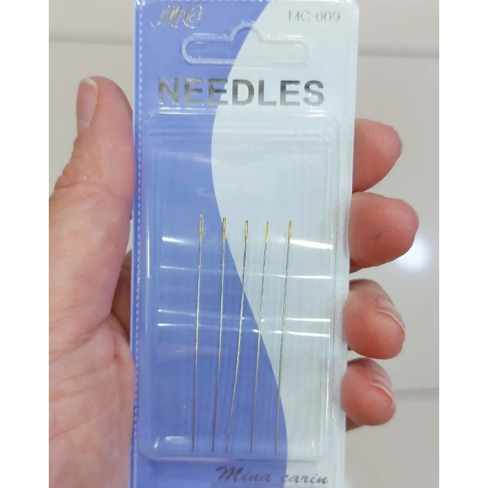 5li Altın Başlıklı, Kolay ip geçen iğne seti, 5 cm
