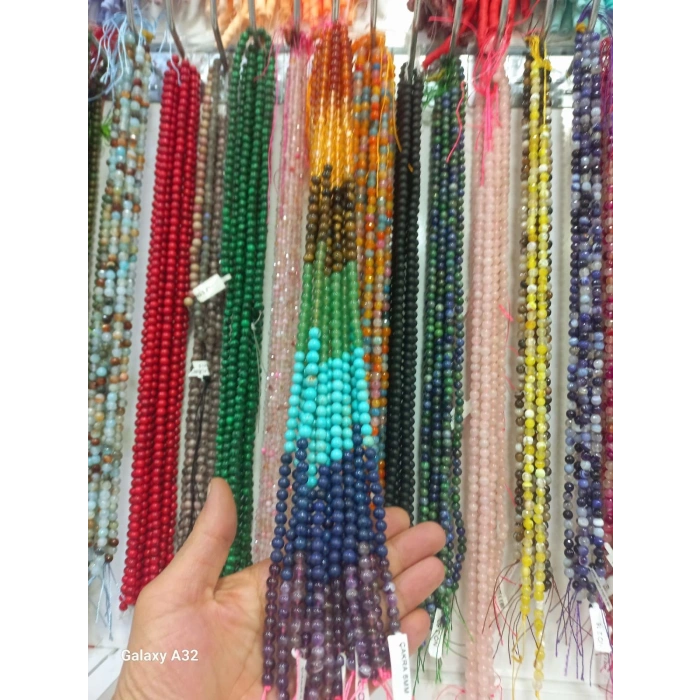 6 mm Çakra Taşları Karışık Dizi(Akik,Sitrin,Kaplangözü,Aventurin,Turkuaz,Lapis,Ametist)