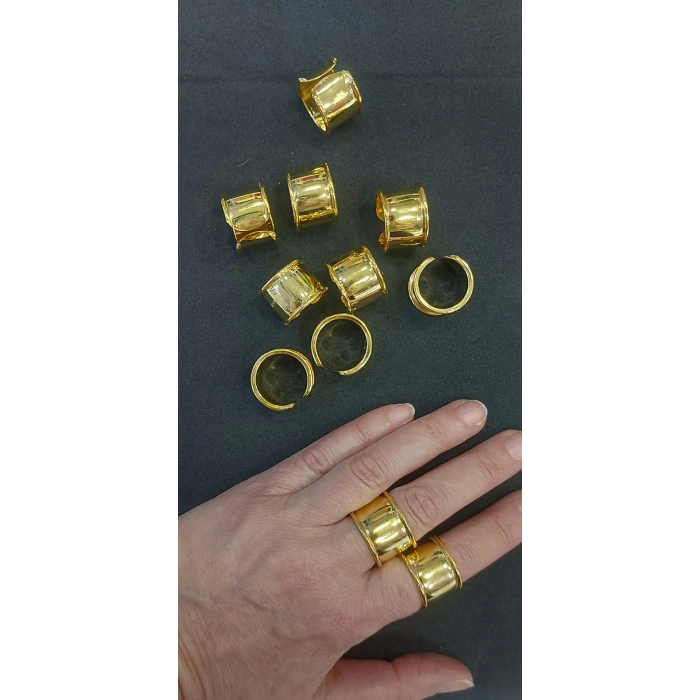 Oluklu Ayarlanabilir Yüzük Kasaları , Gümüş