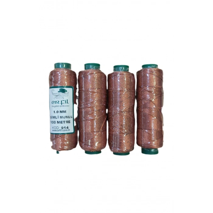 Erfil Marka, Bakır, Kod : 914 , Simli Mumlu İpler , 1 mm , 100 Metre