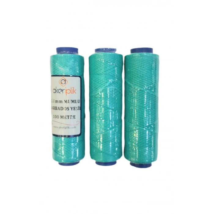 Barbados Yeşil Mumlu İp, 1 mm , 100 metre