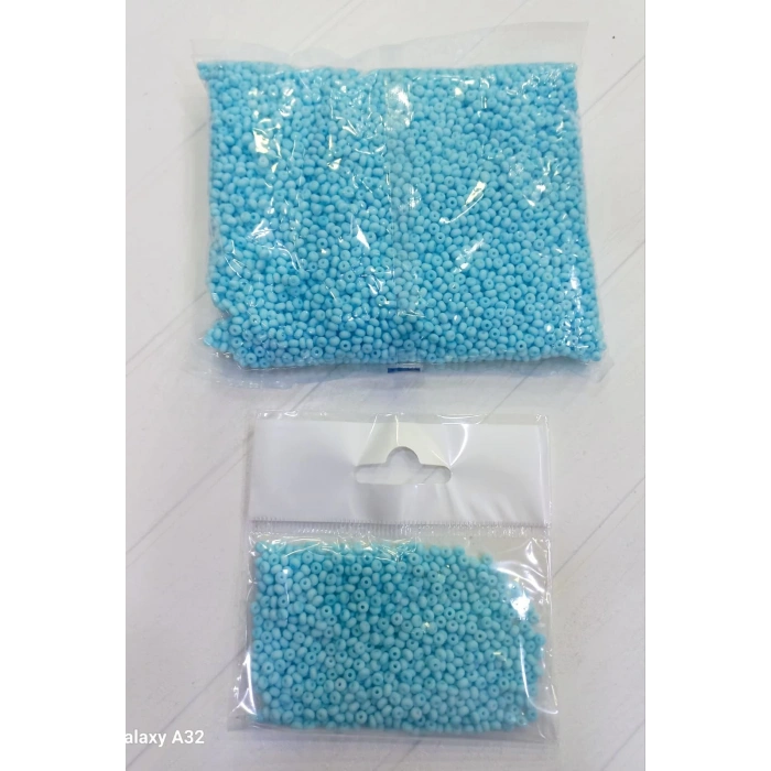 8 mm Dökme Kum Boncuklar, Açık Mavi, 25 Gram