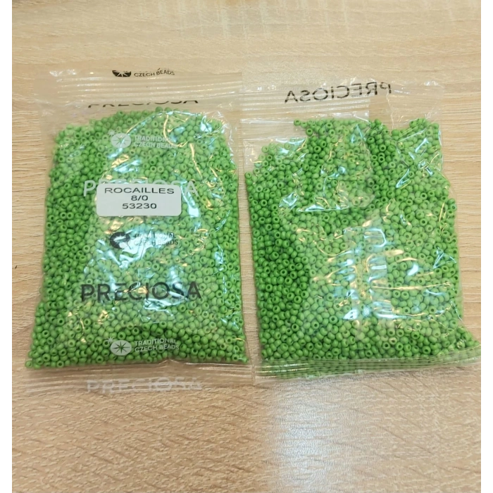 8 mm Dökme Kum Boncuklar, Açık Yaprak Yeşili , 25 Gram