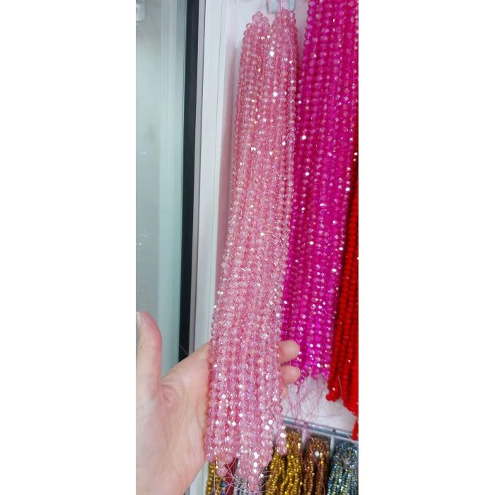 8 mm Transparan Şeker Pembe Kristaller