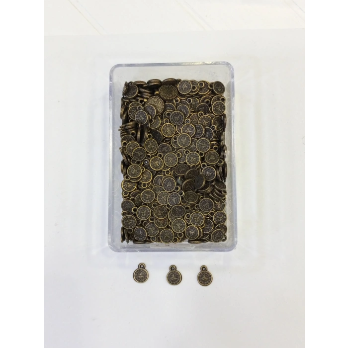 8 mm, Tek Kulplu, Antik Yeşil Tuğralar, 5 adet