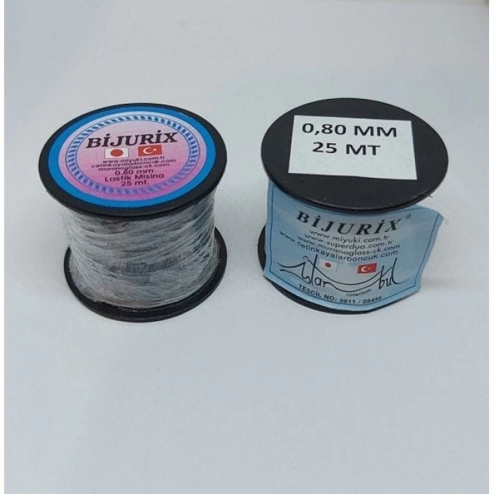 Bijuriks 0,80 mm Lastik Misina , 25 metre, Şeffaf