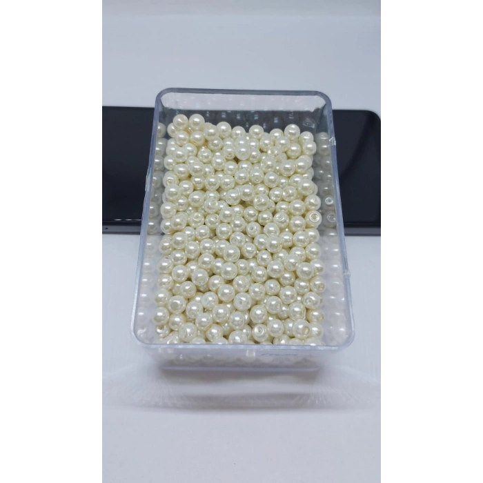 Cam İnciler , 6 mm , İnci Rengi  , 5 gram