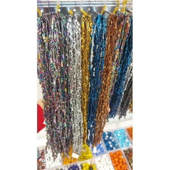 Çift Delikli 2*5 mm Hematitler (Yarım Tila )