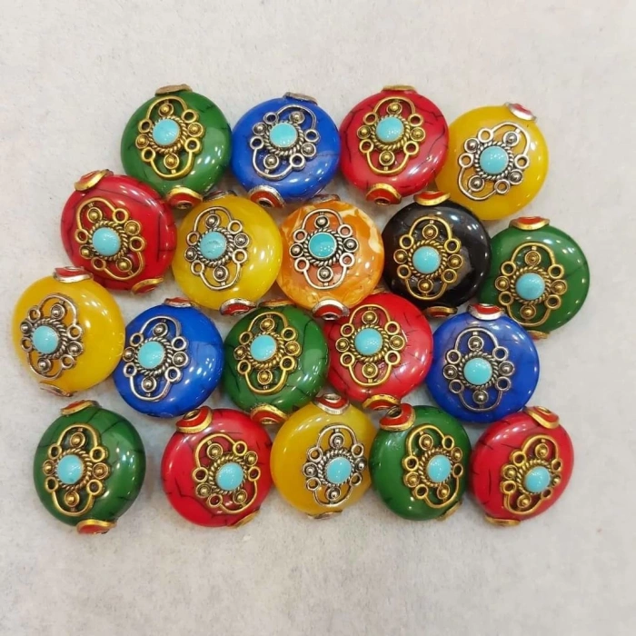 Dantel Desenli Yassı Boncuklar