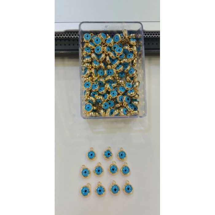 Deniz Mavisi , Çift taraflı , Tek Kulplu Göz Boncuklar