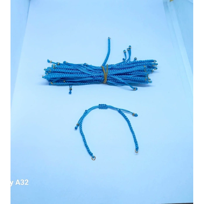 Deniz Mavisi Makrome Bileklik Asansör Kapamalar