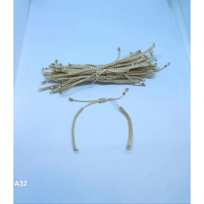 Ekru Makrome Bileklik Asansör Kapamalar