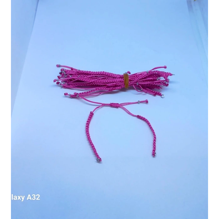 Fuşya Makrome Bileklik Asansör Kapamalar