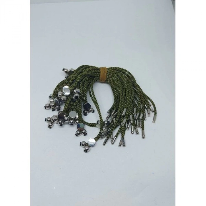 Haki Yeşil Koton İp Asansör Kapama