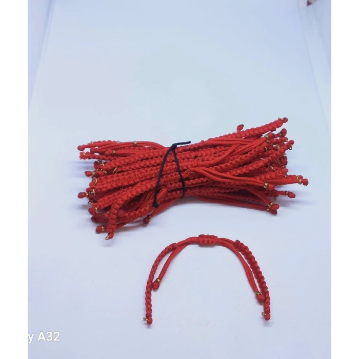 Kırmızı Makrome Bileklik Asansör Kapamalar