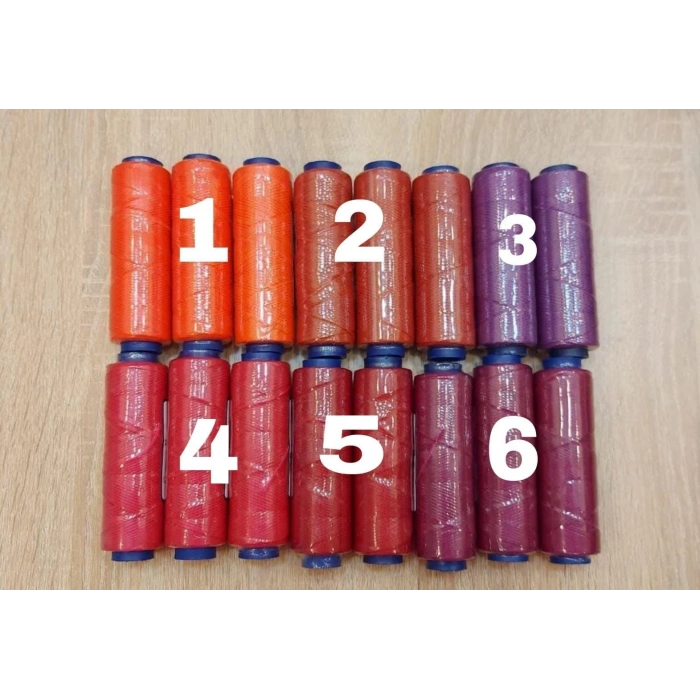 Kırmızı - Pembe Tonları Mumlu İpler , 1 mm, 1 Metre