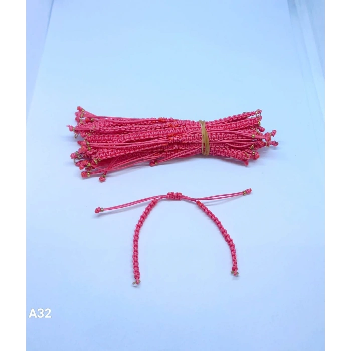 Koyu Somon Makrome Bileklik Asansör Kapamalar