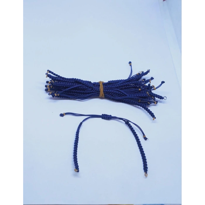 Lacivert Makrome Bileklik Asansör Kapamalar