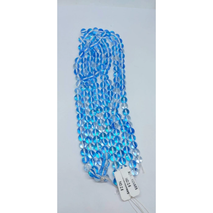 Mavi Aura Kuvars , 8 mm Küre Doğaltaşlar