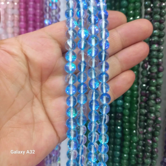 Mavi Aura Kuvars , 8 mm Küre Doğaltaşlar