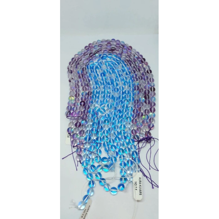 Mavi Aura Kuvars , 8 mm Küre Doğaltaşlar