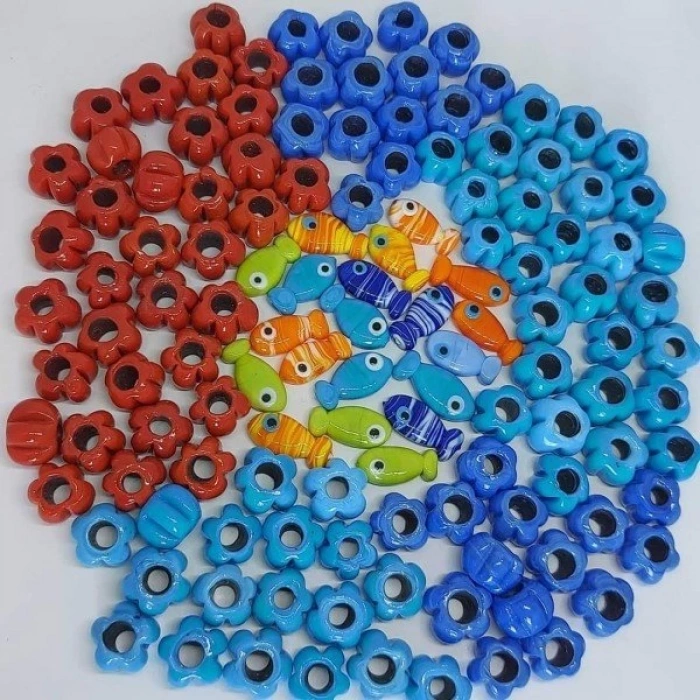 Mavi Makarna Boncuklar , Bodrum Boncukları