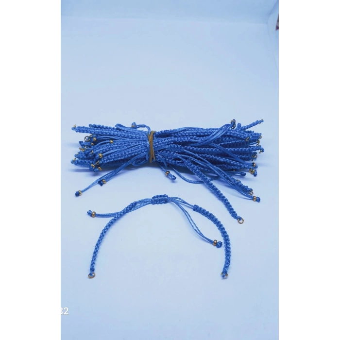 Mavi Makrome Bileklik Asansör Kapamalar