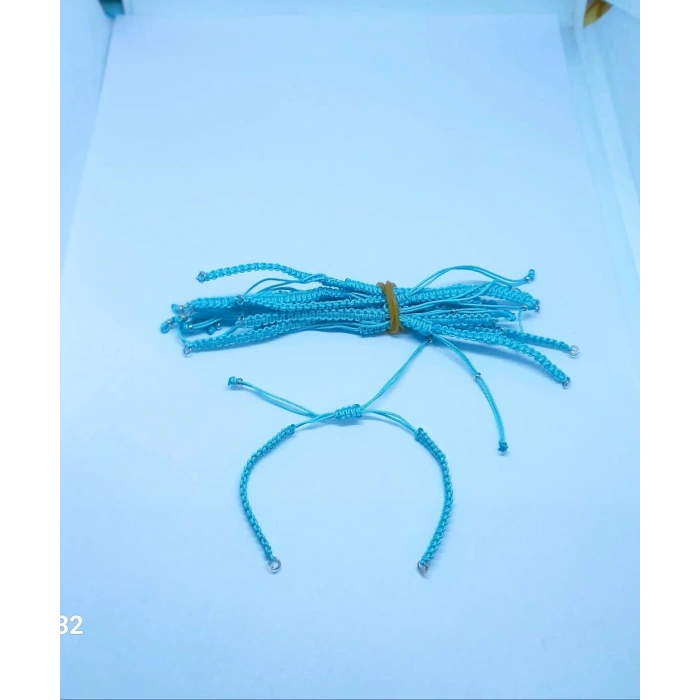 Turkuaz Makrome Bileklik Asansör Kapamalar