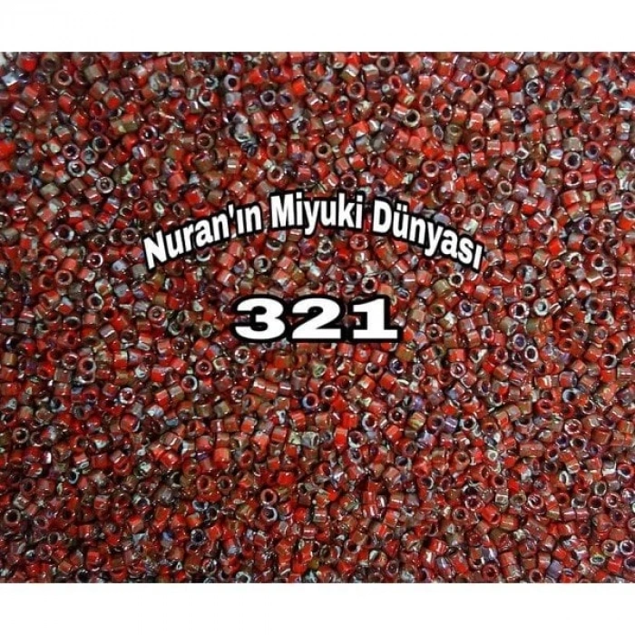 No: 321 Miyuki Delica 11/00 DB2263 | Picasso (Kırçıllı) Kırmızı 3 gram