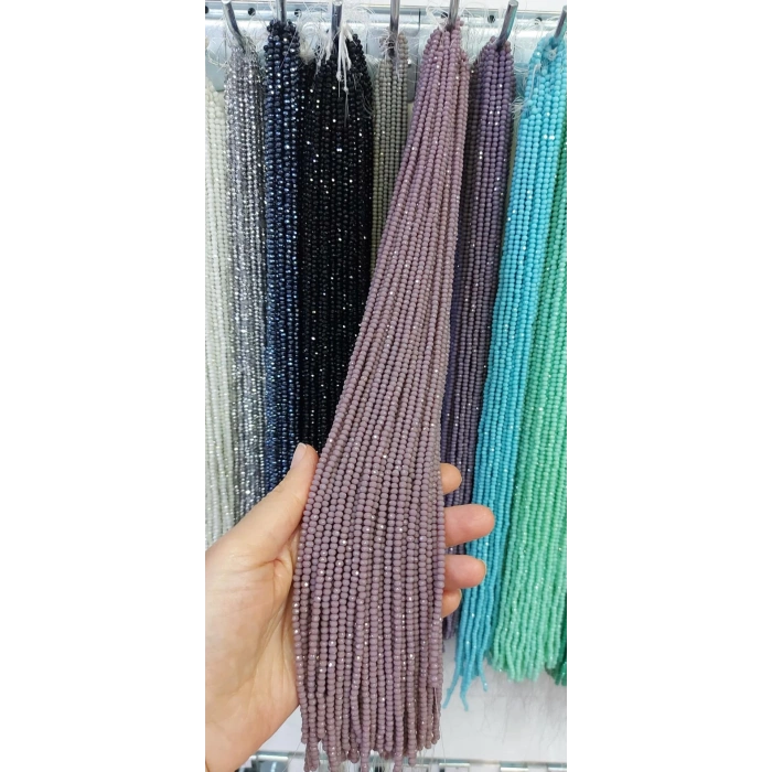 Opak Açık Mürdüm Kristaller, 3 mm