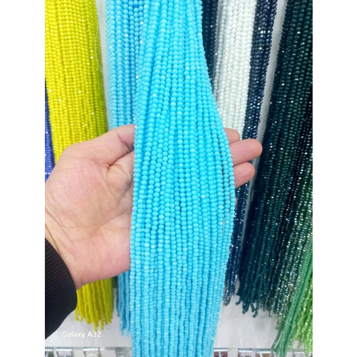 Opak Bebe Mavisi Kristaller , 4 mm