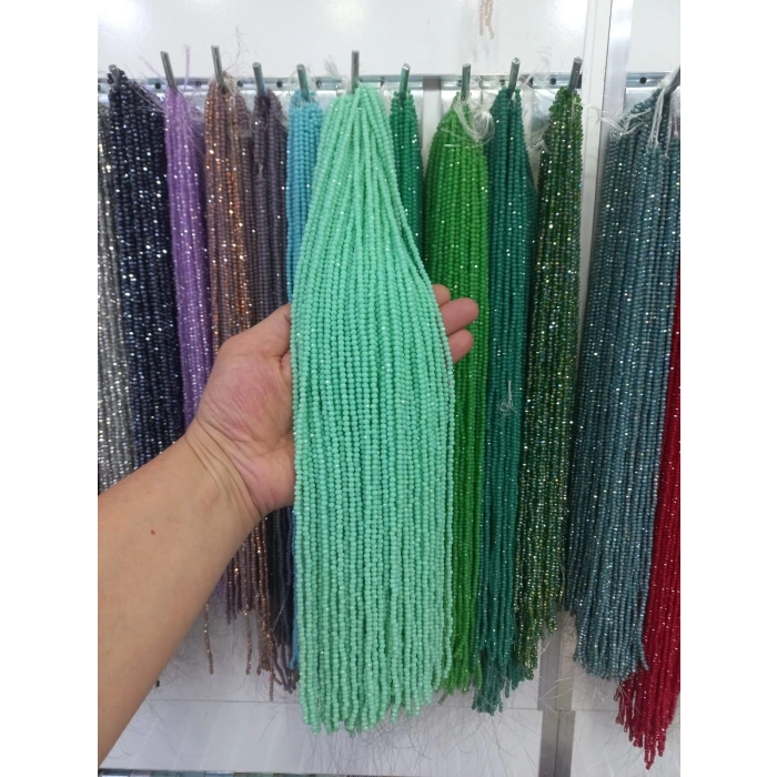 Opak Mint Yeşili Kristaller, 3 mm