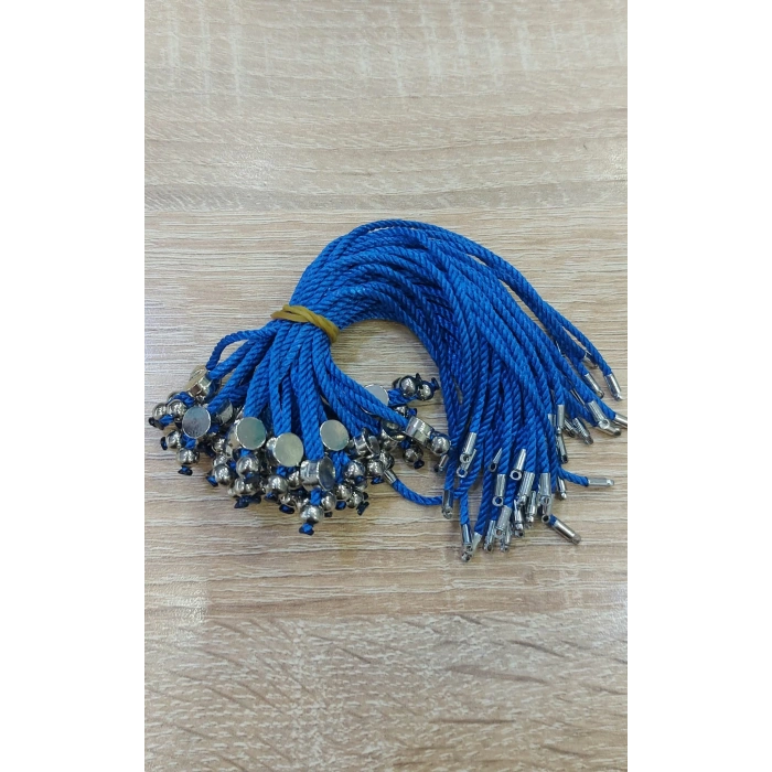 Opak Saks Mavi Koton İp Asansör Kapama