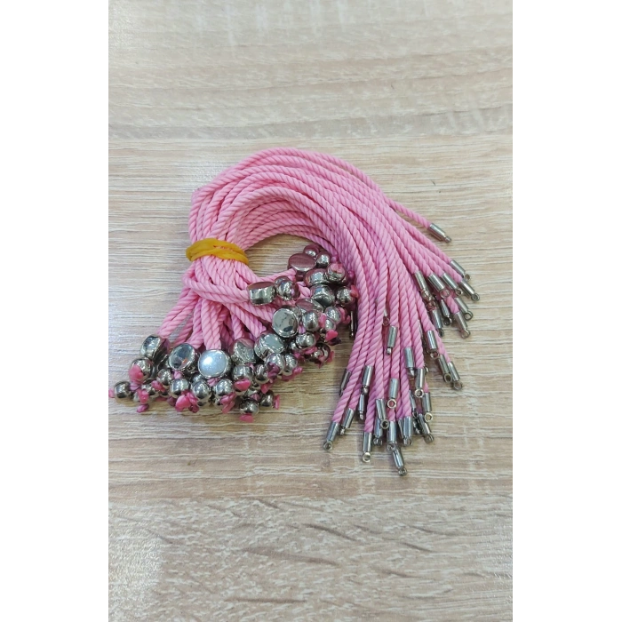 Opak Şeker Pembe Koton İp Asansör Kapama