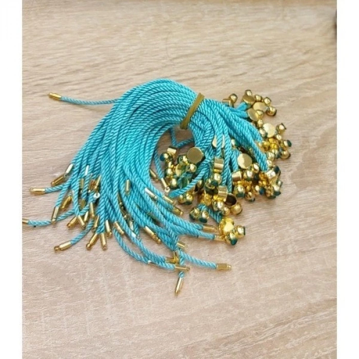 Parlak Açık Turkuaz Koton İp Asansör Kapama