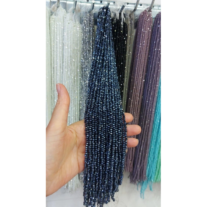 Parlak Antrasit Kristaller, 3 mm