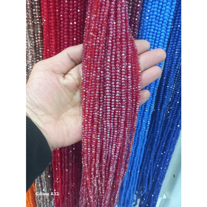 Parlak Koyu Kırmızı Kristaller , 4 mm