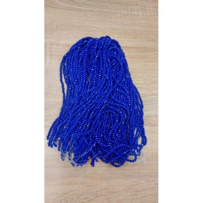 Parlak Saks Mavisi Kristaller , 4 mm