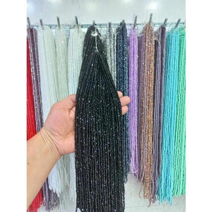 Parlak Siyah Kristaller, 3 mm